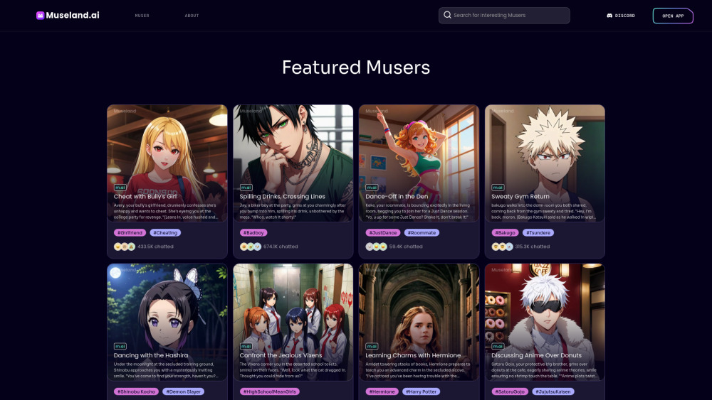 Museland AI Website screenshot