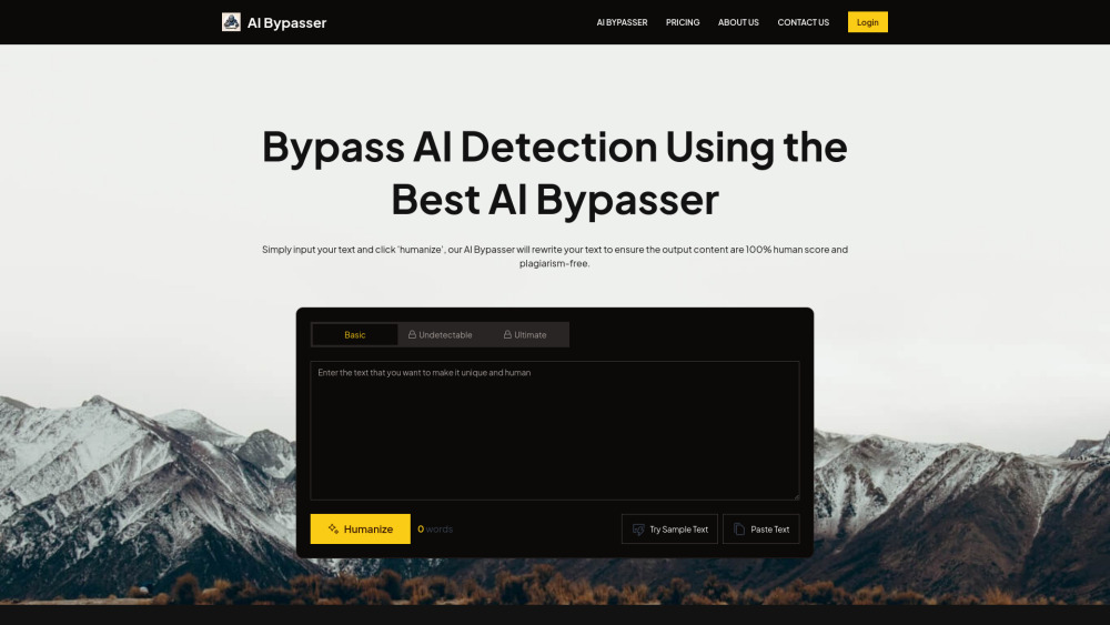 AI Bypasser Website screenshot