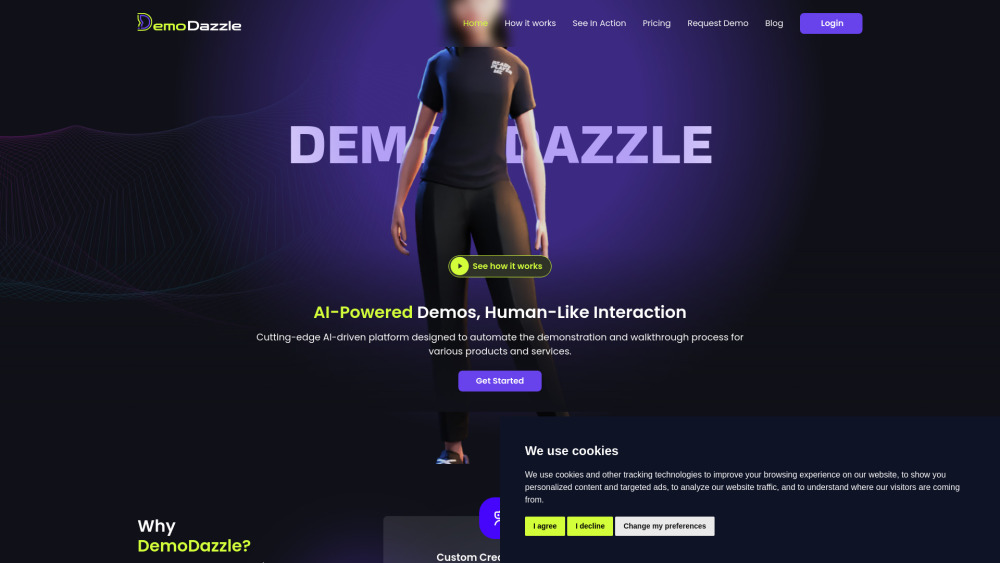 DemoDazzle Website screenshot