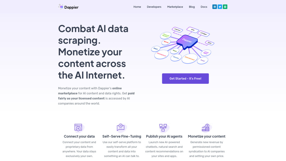 Dappier Website screenshot