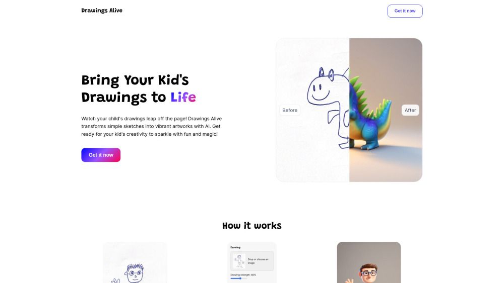 Drawings Alive Website screenshot