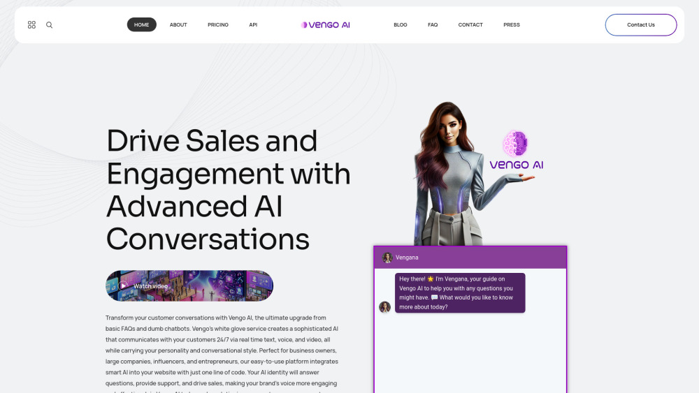 Vengo AI Website screenshot