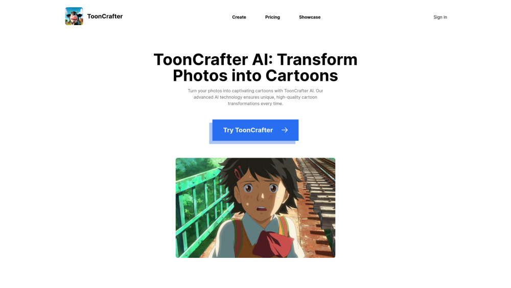 ToonCrafter AI Website screenshot