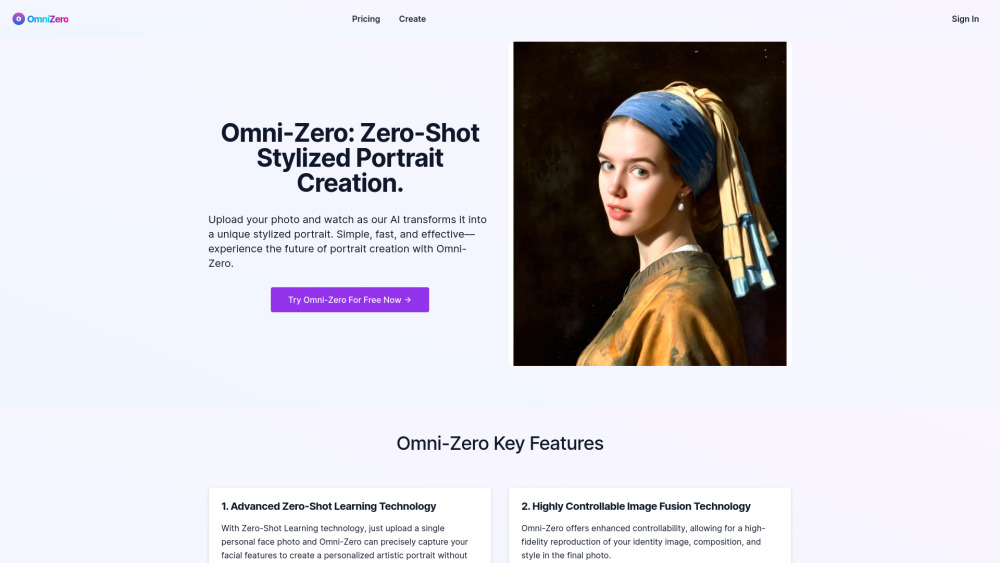 Omni-Zero Website screenshot