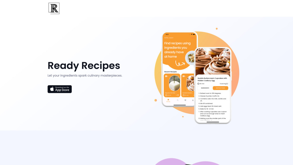 Ready Recipes Website screenshot