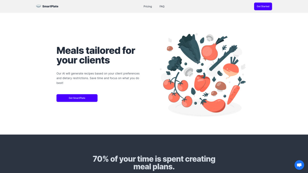 SmartPlate AI Meal Planning Toolkit Website screenshot