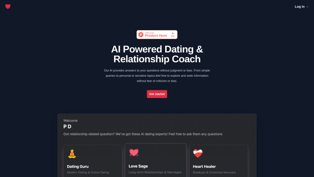 LoveAdvisor AI Website screenshot