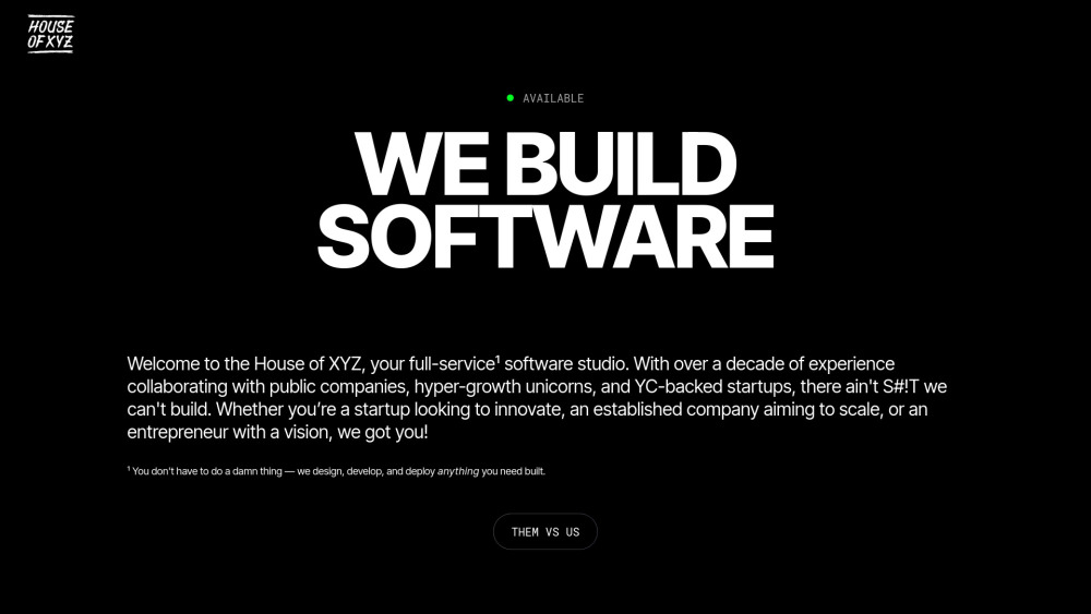 House of XYZ Website screenshot