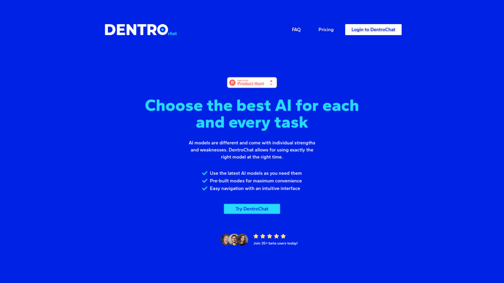 DentroChat Website screenshot