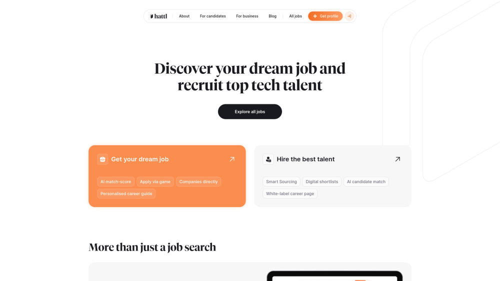 Hattl: Gamified AI Recruiting Software Website screenshot