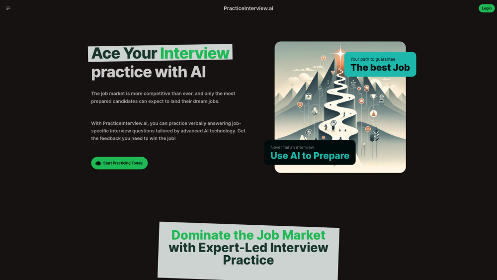 PracticeInterview.ai Website screenshot