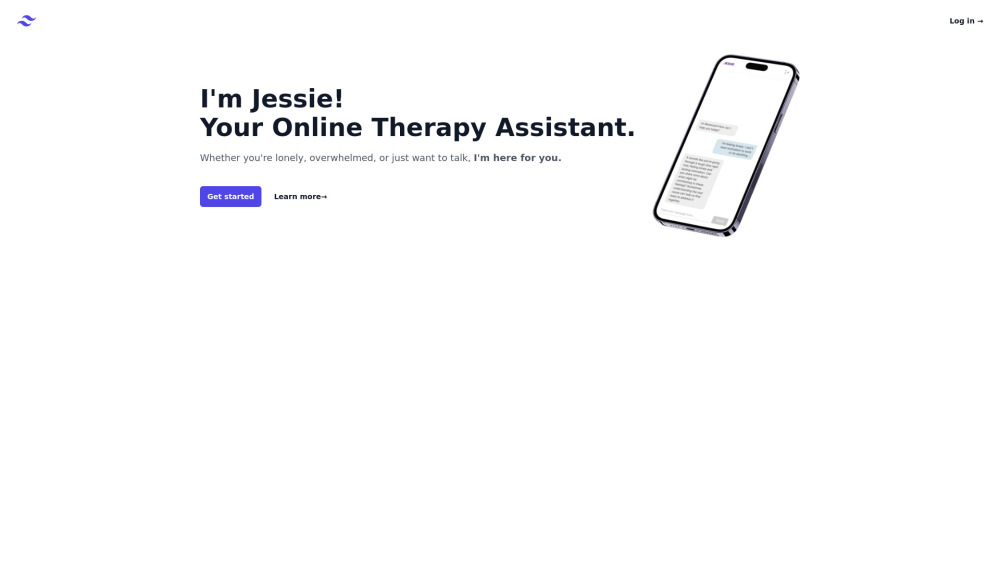 Jessie Therapist AI Website screenshot