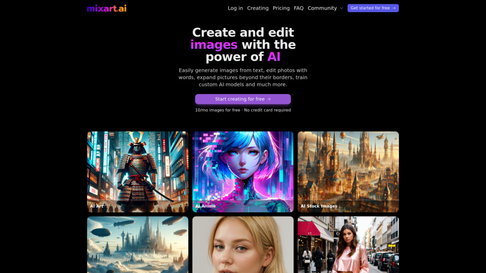 mixart.ai Website screenshot