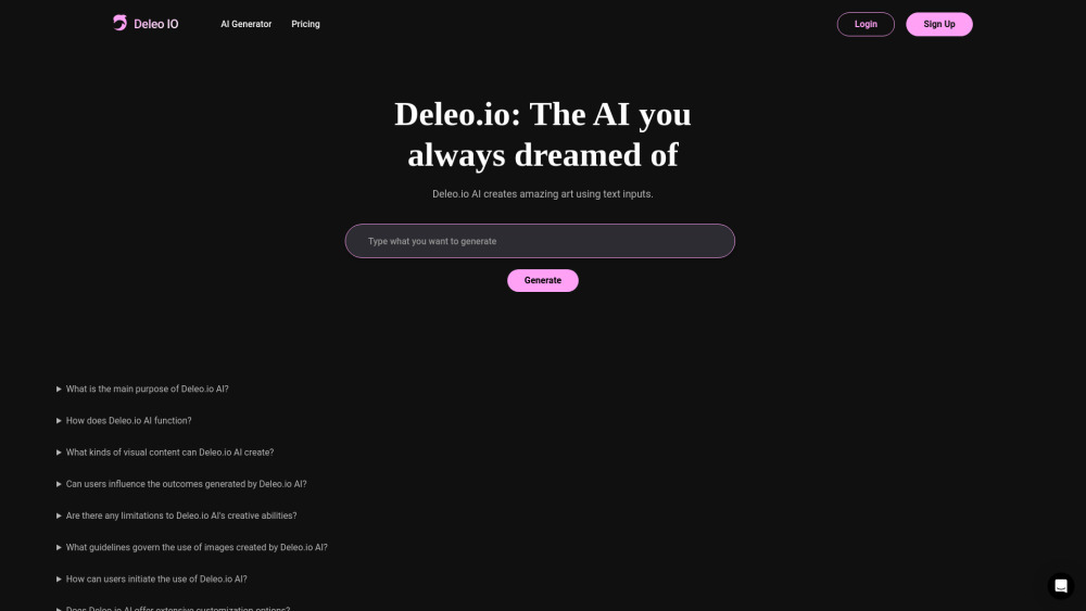 Deleo IO Website screenshot