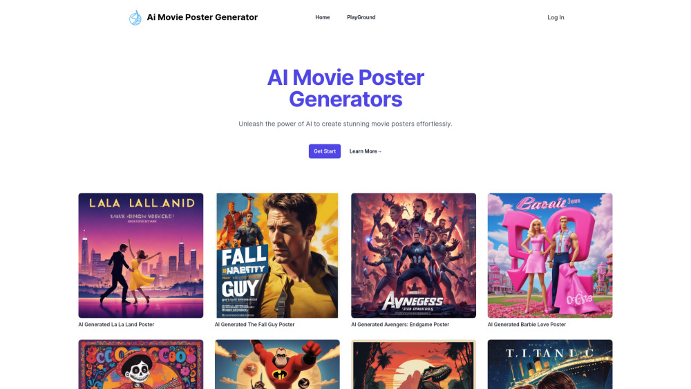 AI Movie Poster Generators Website screenshot