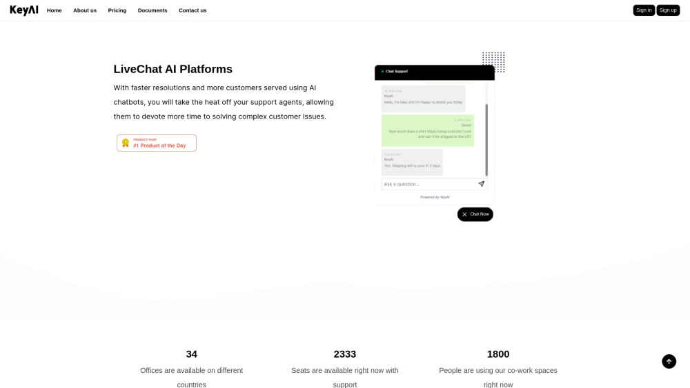KeyAI - ChatOnline Website screenshot