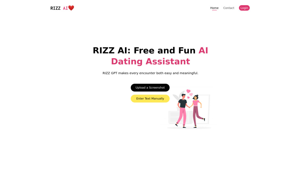 RIZZ AI Website screenshot