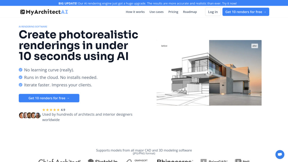 MyArchitectAI Website screenshot