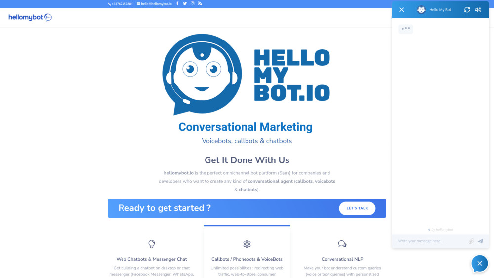 hellomybot.io Website screenshot