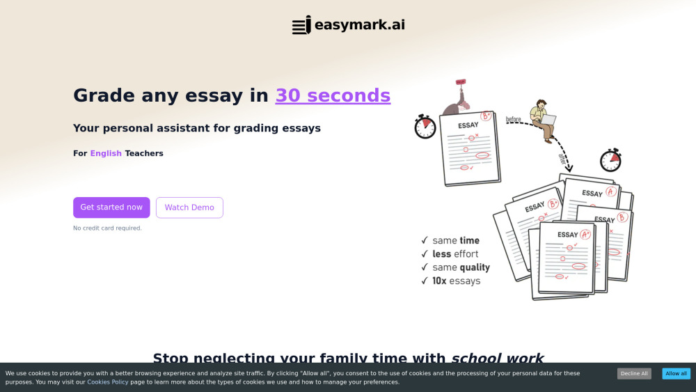 EasyMark Website screenshot