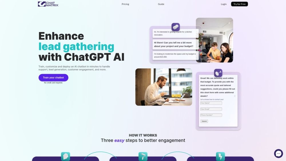 ChatMatrix AI Chatbots Website screenshot