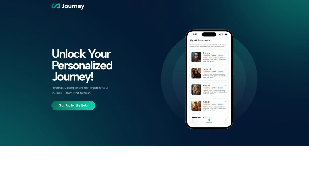 Journey.ai Website screenshot