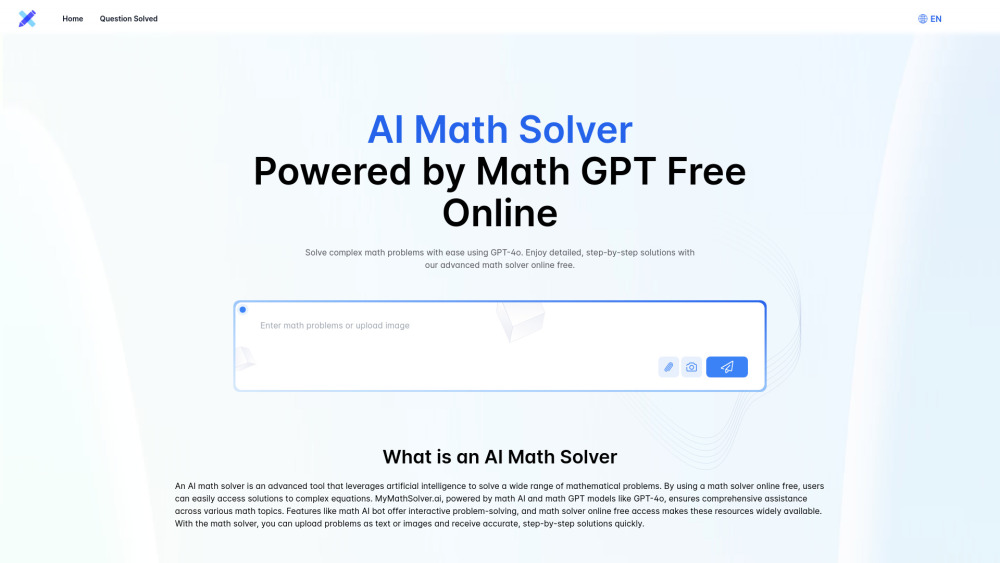 MyMathSolver.ai Website screenshot