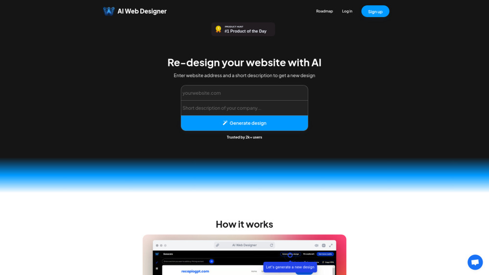 AI Web Designer Website screenshot