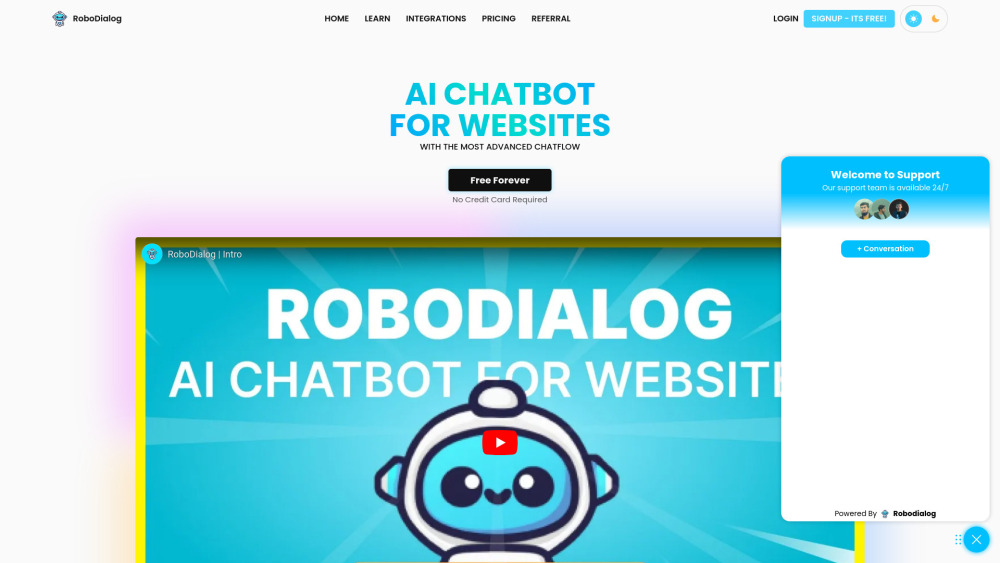 RoboDialog Website screenshot