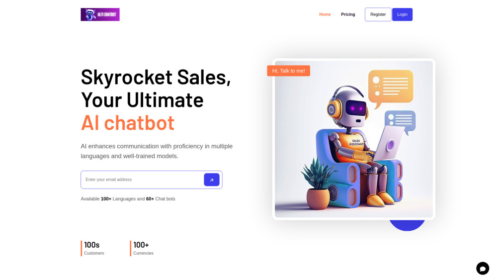 AI Chat Bot Website screenshot