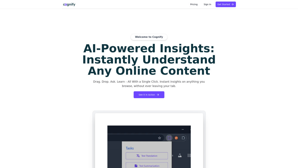 Cognify Insights Website screenshot