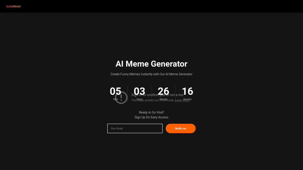 GottaMeme AI Website screenshot