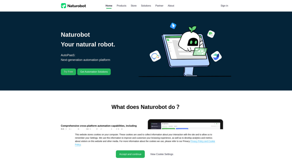 Naturobot Website screenshot