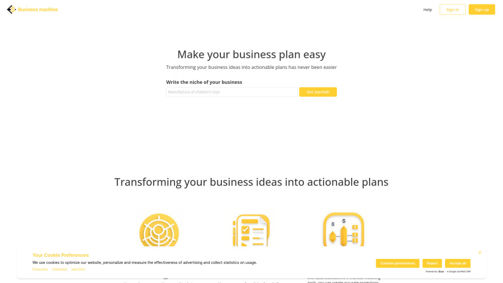 Business Machine Website screenshot