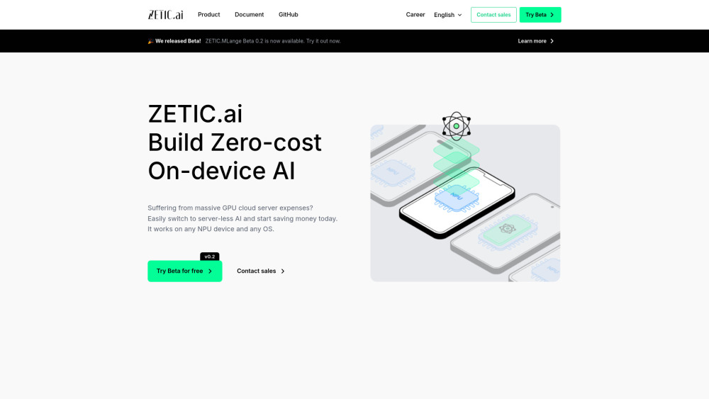 ZETIC.ai Website screenshot