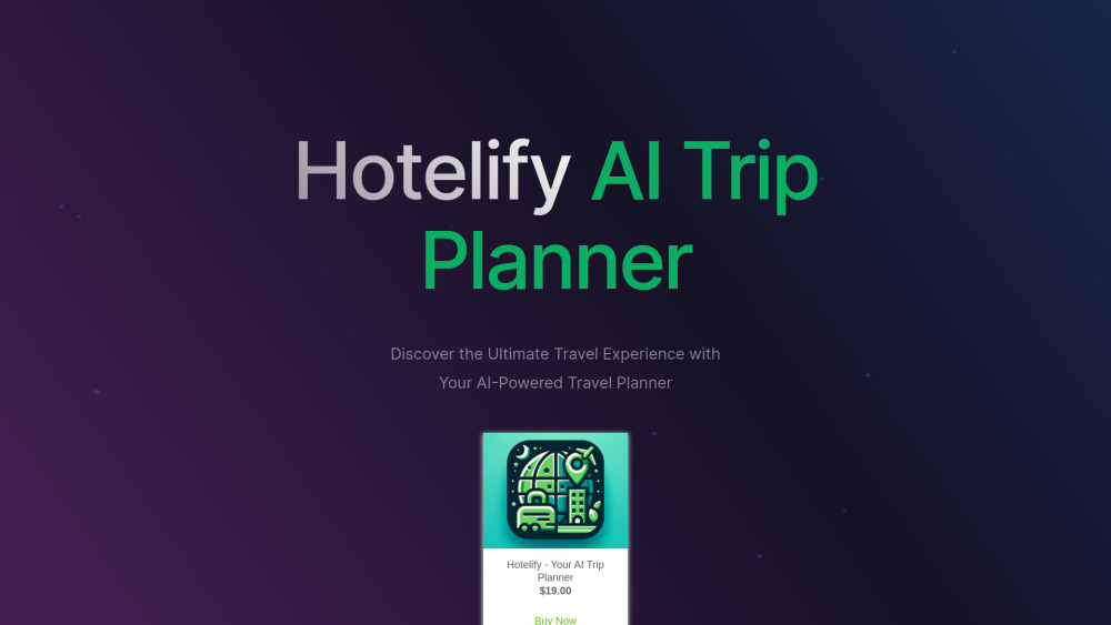 Hotelify - Your AI Trip Planner Website screenshot