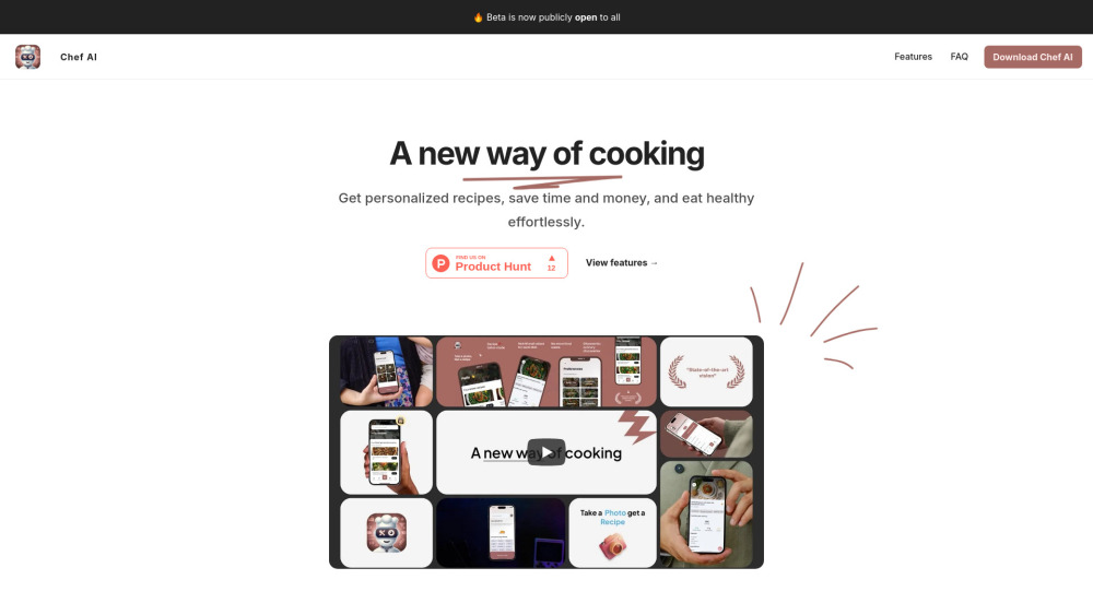 Chef AI Website screenshot