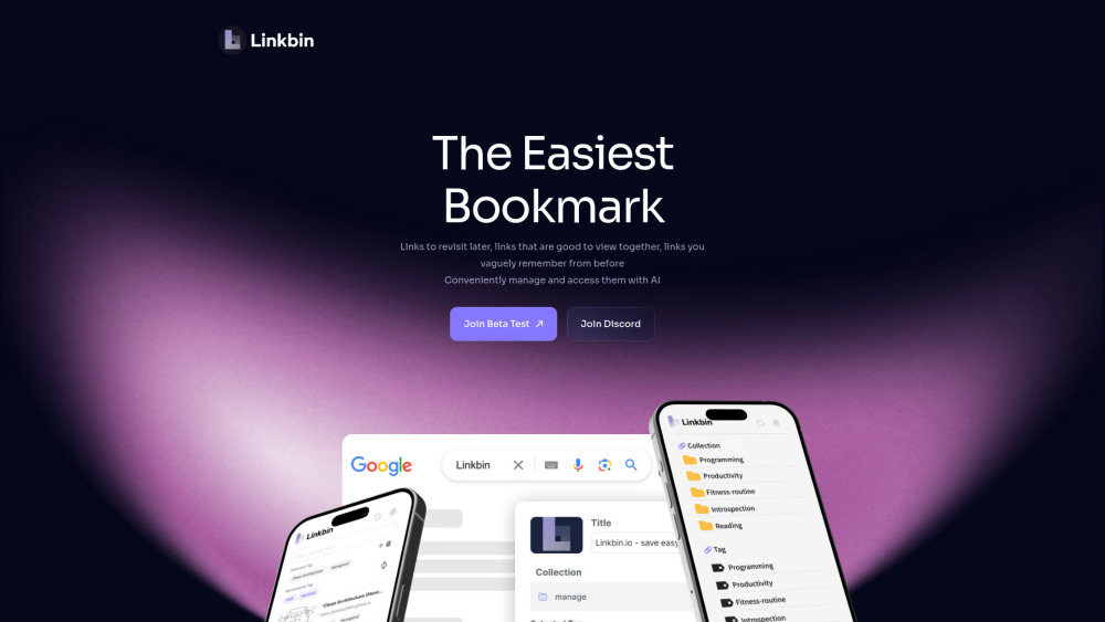 Linkbin Website screenshot