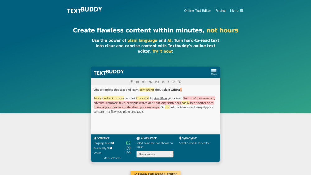 Textbuddy AI Website screenshot