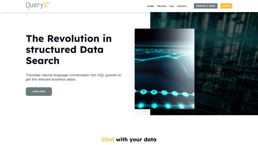 QueryX Website screenshot