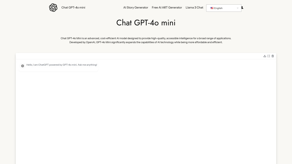 Chat GPT-4o Mini Website screenshot