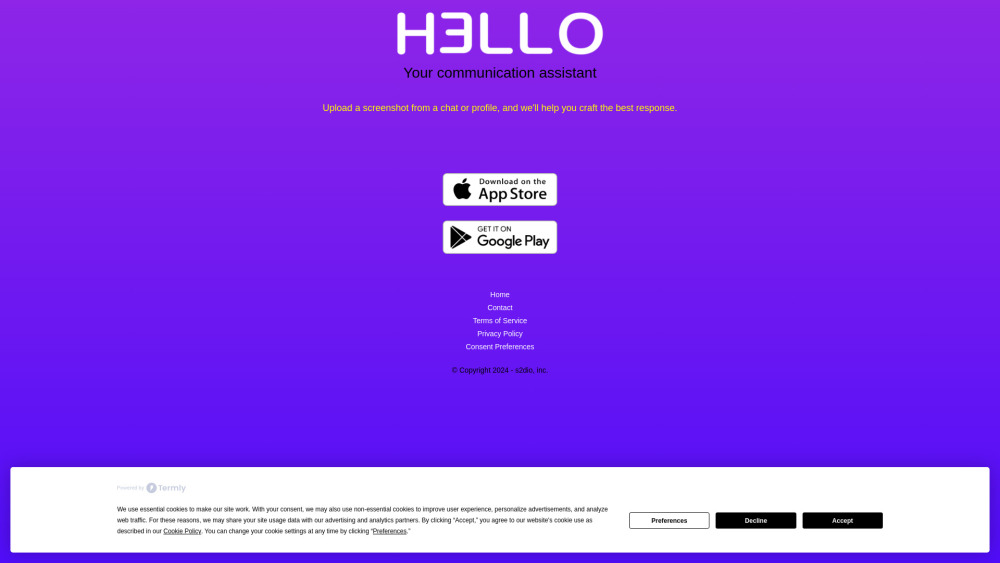 H3LLO - Your Ultimate Chat Assistant Website screenshot