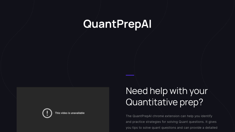 QuantPrepAI Website screenshot