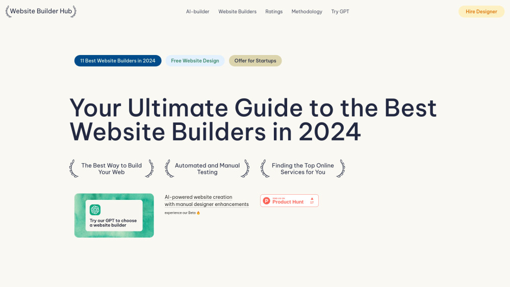 Website Builder Hub Website screenshot