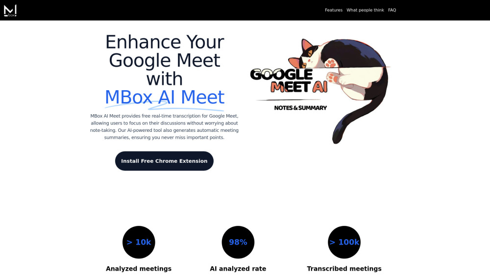 MBox AI Meet Website screenshot