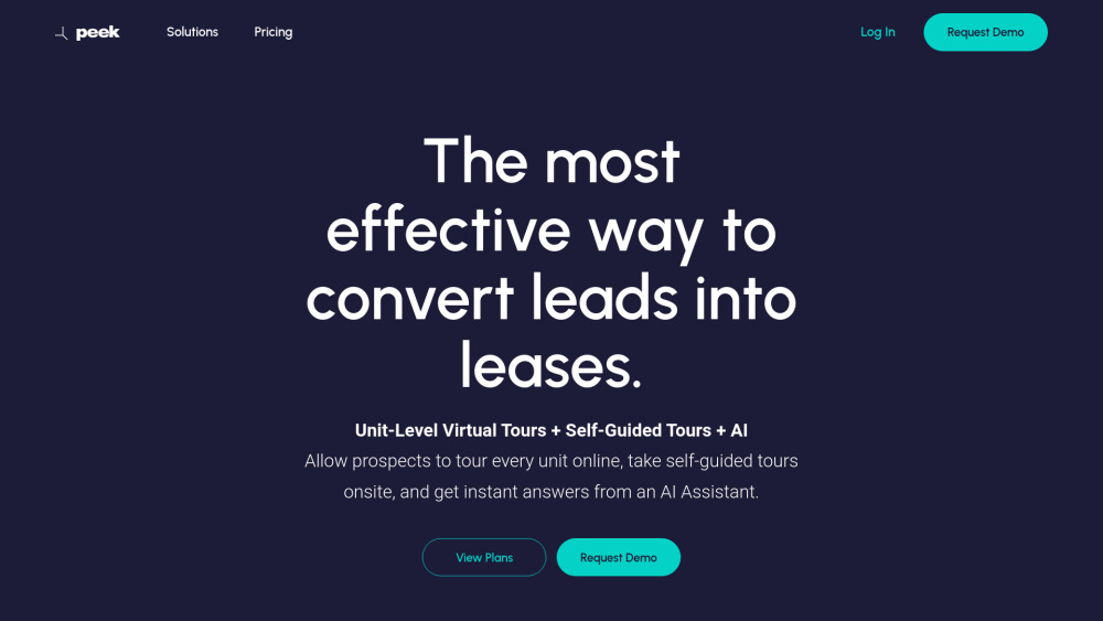 Peek | Virtual, Self-Guided Tours + AI Leasing Website screenshot