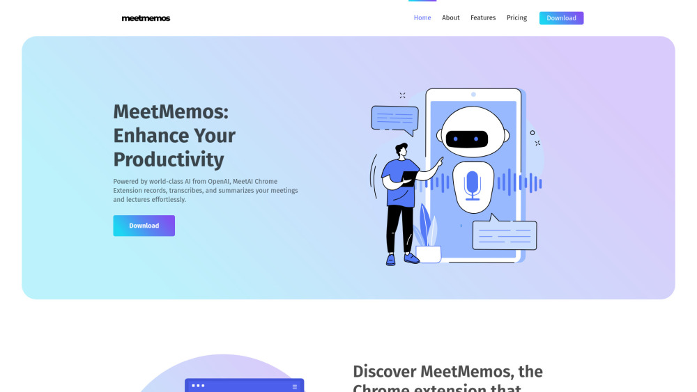 MeetMemos AI Website screenshot