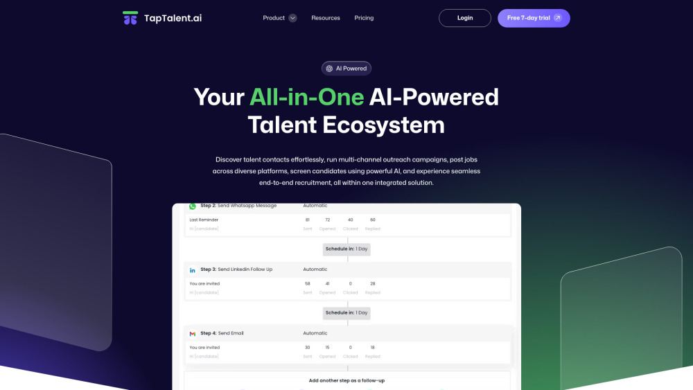 TapTalent.ai Website screenshot