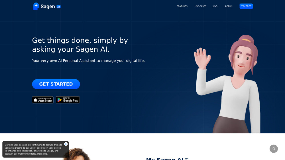 Sagen AI Website screenshot