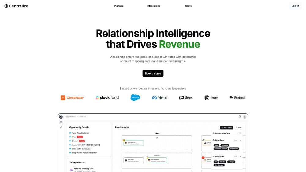 AI-Powered Relationship Intelligence Platform Website screenshot